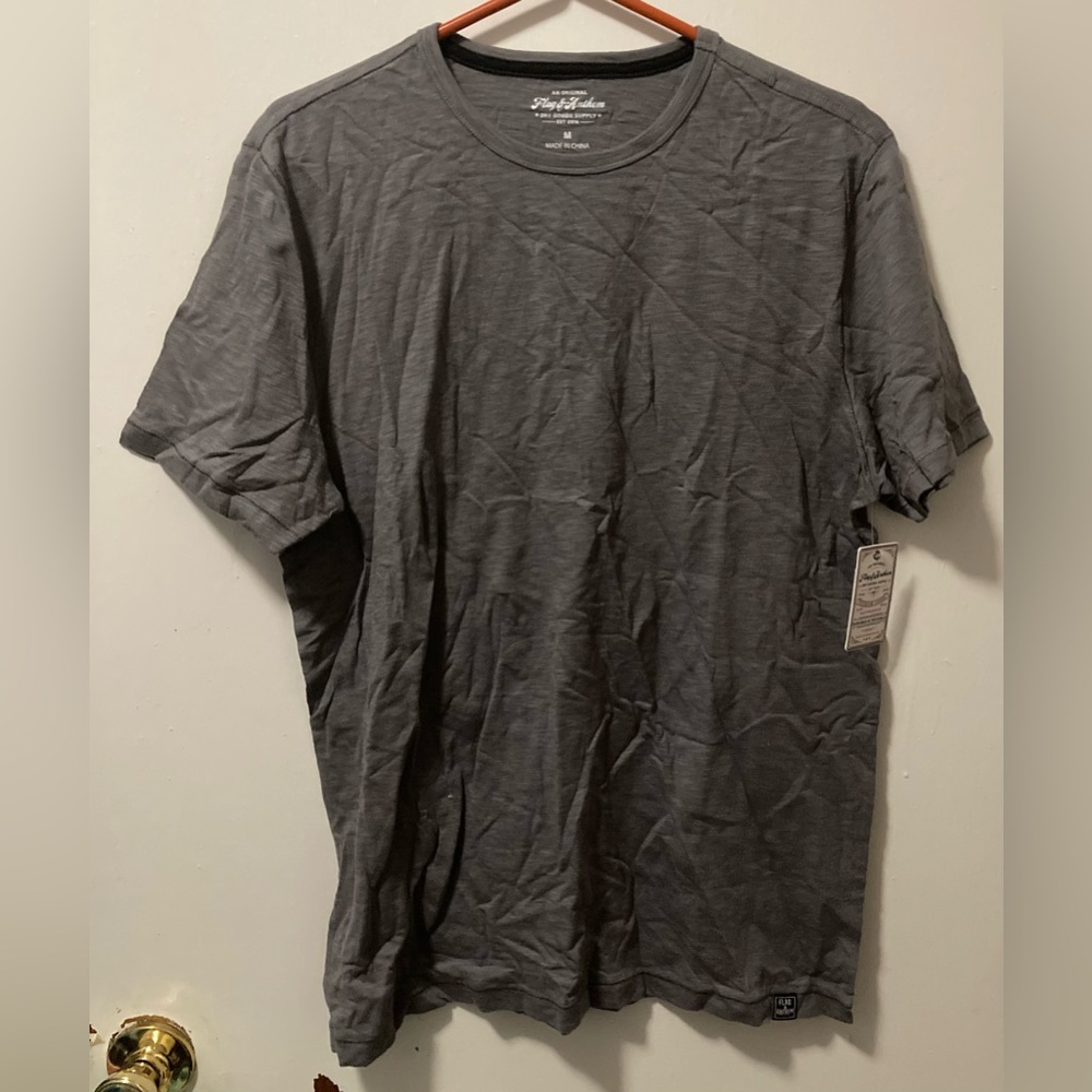 Flag & Anthem Men's Crew Neck Short Sleeve T-Shirt Gray Size Medium M